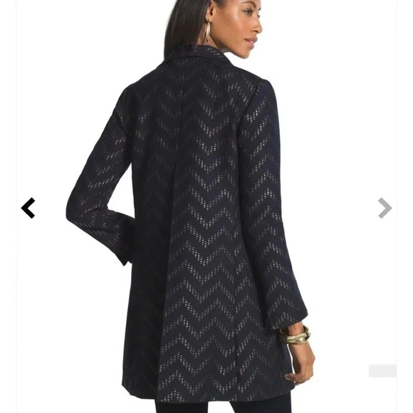NWT Chico's Traveler's Chevron Jacket in Ink Combo - Picture 2 of 10